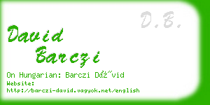 david barczi business card